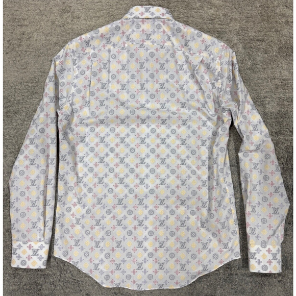 Louis Vuitton LVSE Regular Long Sleeve DNA Logo Monogram Button Up Down Shirt M - Picture 10 of 15